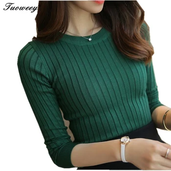 

2018 ladies Women Sexy Hight Bottoming Knitted Pullovers Solid slim Fall Winter Fashion Sweater Women Sweater High Elastic warm