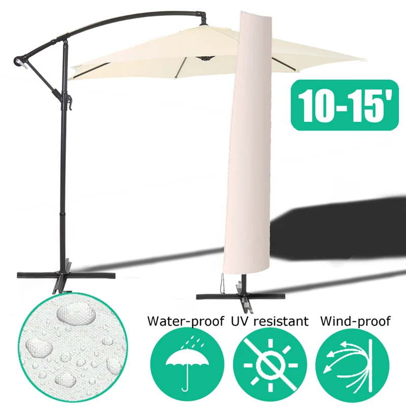 

270cm Garden Patio Parasol Umbrella Rain Cover Outdoor UV Protection Waterproof Dust Polyester Canopy Sunblock Protective Cover