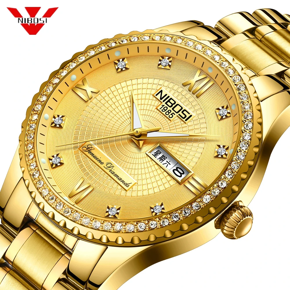 

NIBOSI Brand Military Luxury Casual Watch Fashion Men's Full Stainless Steel Waterproof Quartz Wristwatch Relogio Masculino