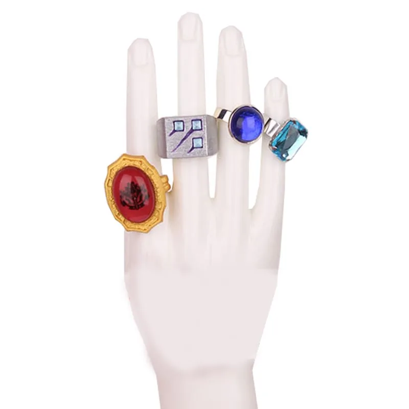Coshome Anime Overlord Ainz Ooal Gown Cosplay Costume Accessories Cosplay Props Rings and Skull Mask (4)
