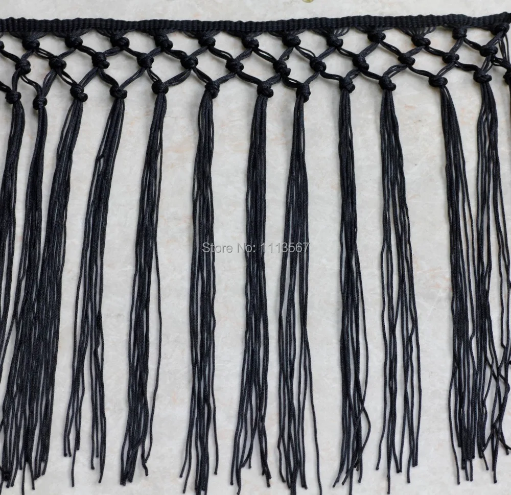 10y Craft Черный Плетеный кисточки из полиэстера отделка с кисточками кружевная бейка для Латинской платье одежда Шторы пришить отделка 26 см T535