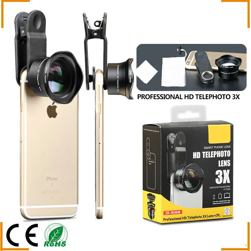 

High Quality Optic Pro IB-80MM camera Lens, 80mm 3X HD Telephoto Lens Professional Lens with CPL Fitter Lens