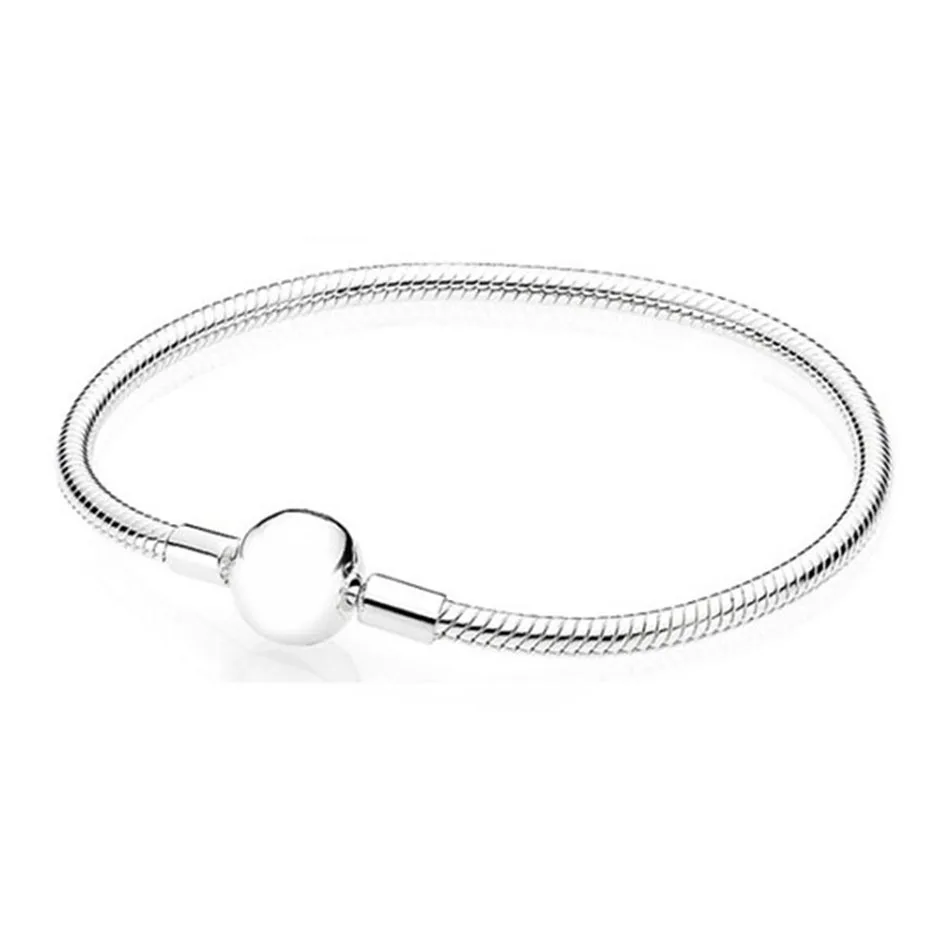 

Authentic 925 Sterling Silver Bracelet for Women Signature Clasp fit Lady Bead Charm Pendant DIY Jewelry