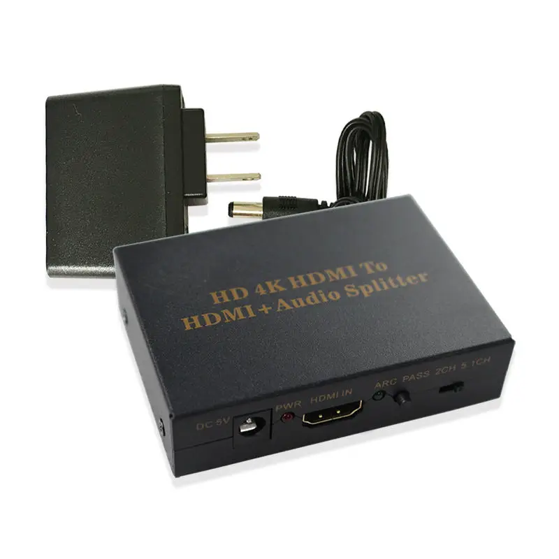 HDMI аудио экстрактор HDMI V1.4 поддержка 4 к* 2 к HDMI аудио spdif конвертер адаптер с адаптером питания для DVD PC PS4