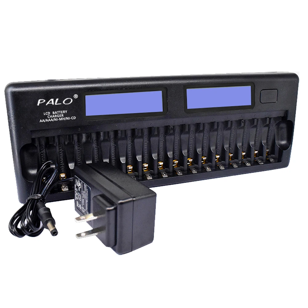 PALO PL-NC31 интеллектуальное зарядное устройство два скоростных умных зарядного устройства с 16 слотами для аккумуляторов 1,2 в Ni-MH Ni-CD AAA AA