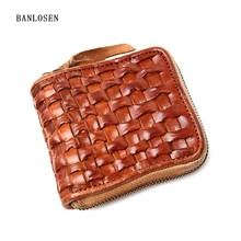 Роскошный брендовый мужской кошелек, винтажные кожаные кошельки ручной работы из растительного дубления, известный бренд, кредитный держатель для карт, кошелек YS1294