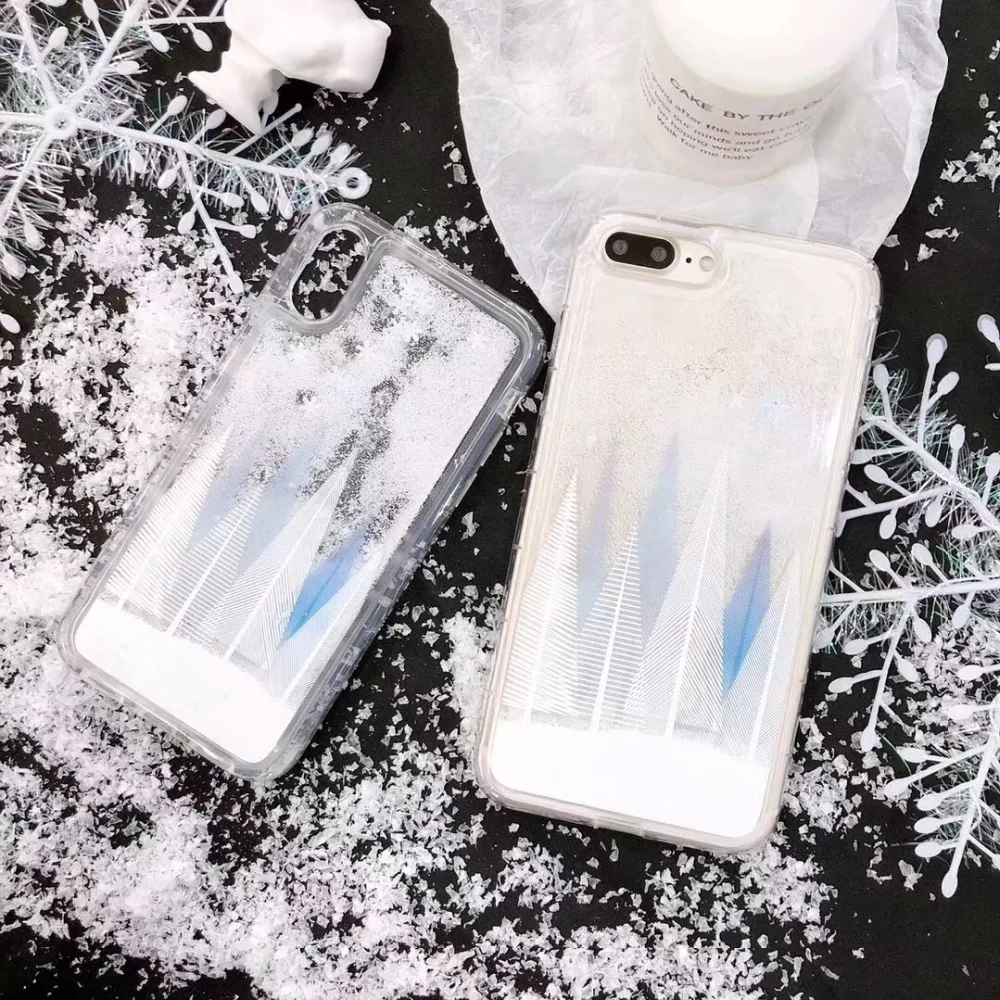 Dynamic Liquid Bling Summer Cool Flake Phone Case for iPhone 8 / X Cases Quicksand Soft Cover 6 6S 7 Plus | Мобильные телефоны и