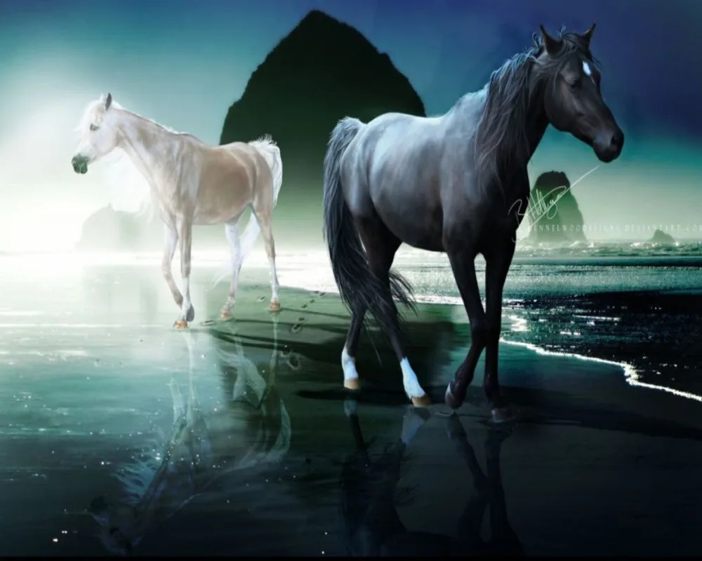 Бесплатная доставка 3D фотообои темная лошадь Белая искусство ТВ диван фон стена
