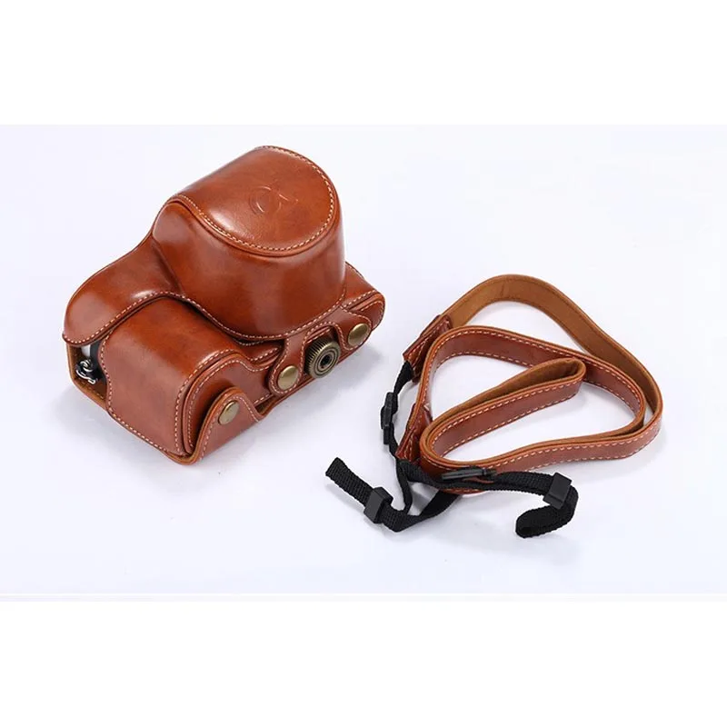 A6000 A6300 Brown Кроссовки Camel Pu кожа Камера сумка Обложка Чехол для Sony A5000 a5100 a6000 A6300 NEX6 Камера с ремешком Защитный чехол - Цвет: A6000 A6300 Brown