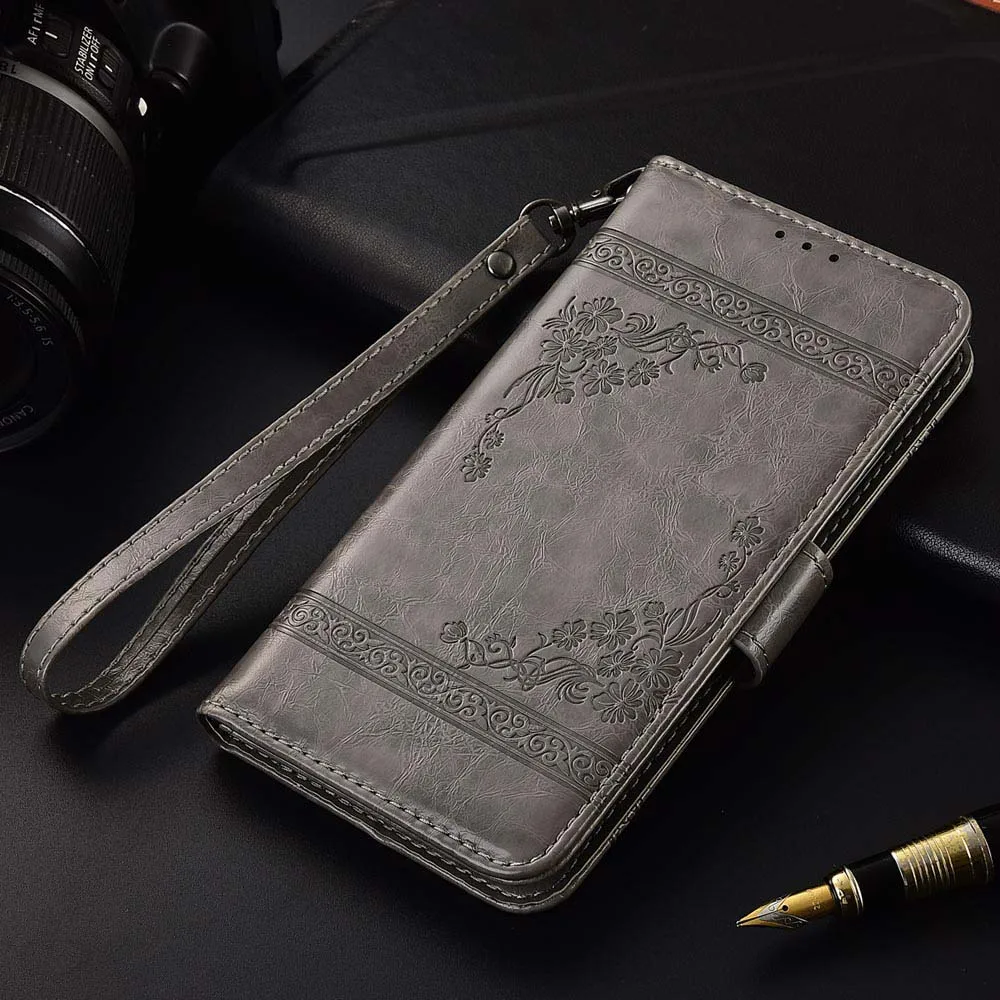 Брендированный флип-чехол из кожи для HOMTOM C2 Fundas цветочный Рисунок специальный кошелек Чехол-книжка с ремешком - Цвет: oil gray