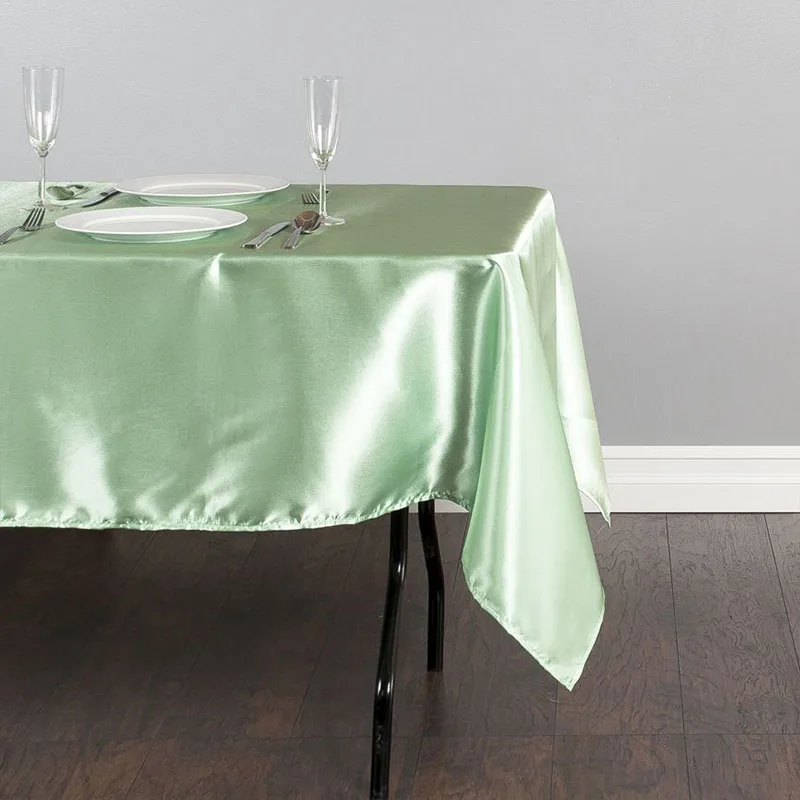 light green 1 шт. 145 см x 304 см атласная Скатерть нарядные скатерти прямоугольная гостиничная домашняя Свадебная вечеринка скатерть рождественские праздничные украшения - Цвет: light green