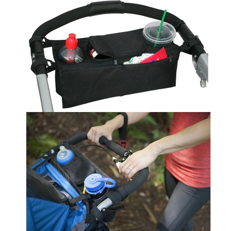

Baby Stroller Hanging Bag Solid Small Diaper Organizer for Infant Trolley Cup Bottle Holder Children Trolley Bag Accessories