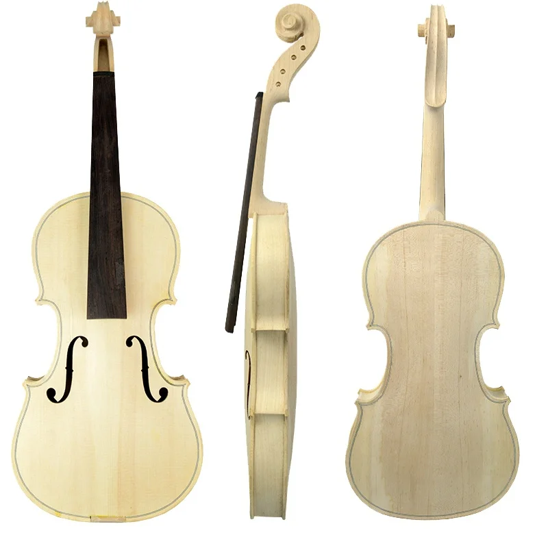 

Unfinished 1/8 1/4 1/2 3/4 4/4 Violin Unfinished Solid Violin Raw Good Quality Violin Luthier Kit +CASE