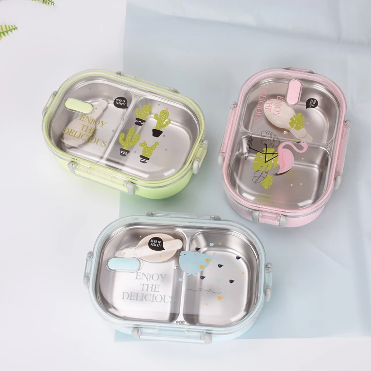 Cartoon Lunch Box 304 Stainless Steel Lunchbox Food Container Portable for Kids Kids Picnic School Bento Box Lancheira Termica
