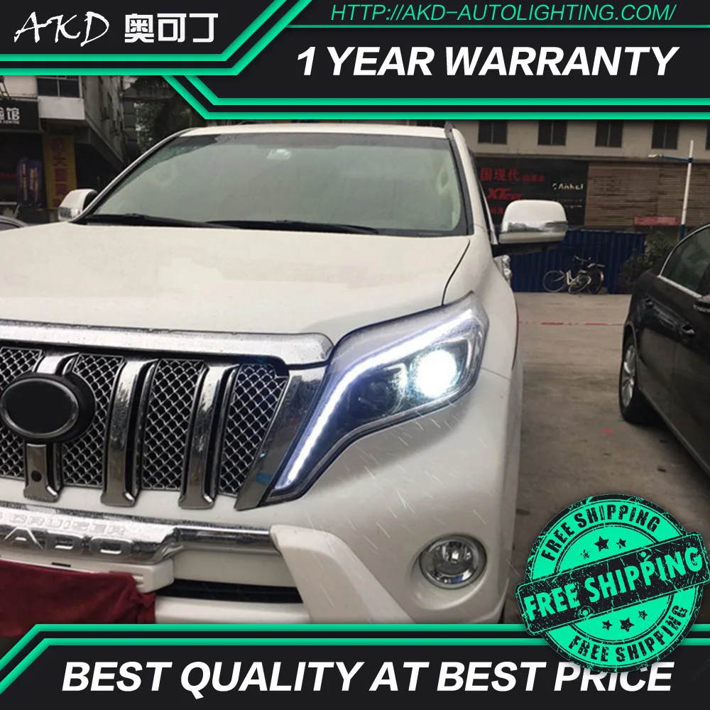 AKD тюнинг Автомобильные фары для Toyota Lander Cruiser фары Prado светодиодный DRL ходовые огни Биксеноновые Противотуманные фары ангельские глаза
