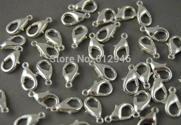 

300 pcs Silver Lobster Clasp Claw 12x6mm Metal Bracelet Necklace Jewelry Findings