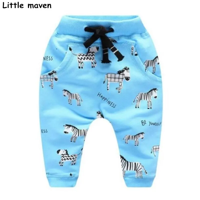 Little maven/ г.; осенние брюки для маленьких мальчиков; махровые Хлопковые Штаны на завязках; Детские эластичные школьные штаны с принтом зебры; 10152