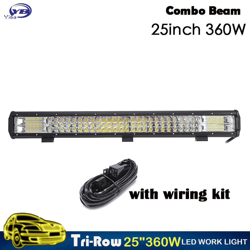 NEW 360W 25inch Double rows Tri Rows LED Light Bar Offroad Combo Beam