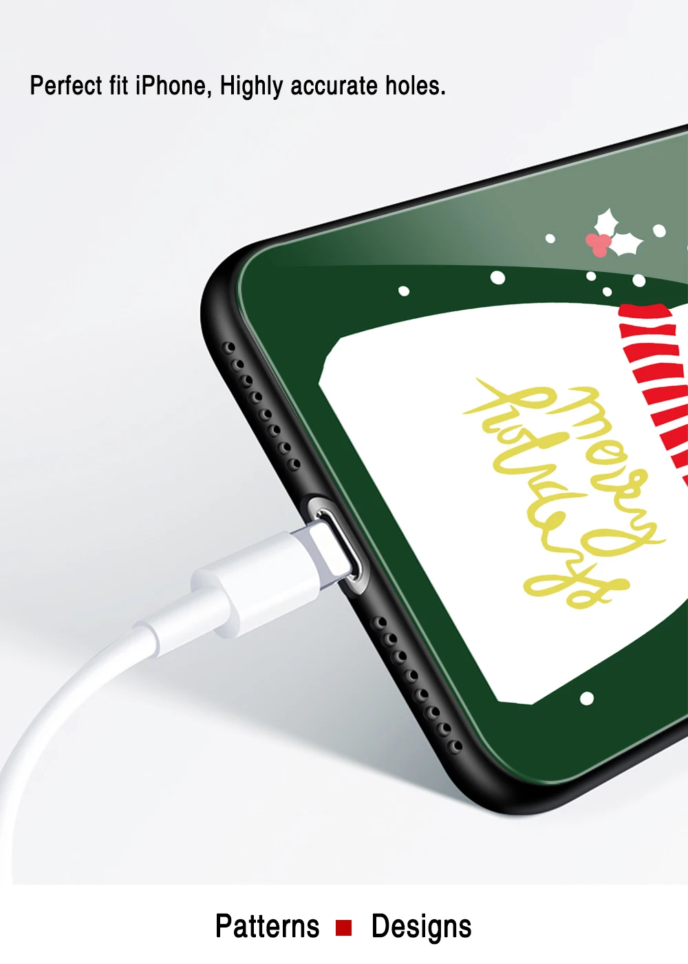 Чехол Finder для рождественских iPhone XS, чехол, новогодний олень, закаленное стекло, задняя крышка, 7 Plus, чехол для iPhone 6, 6s, 7, 8 Plus, XS Max, XR X