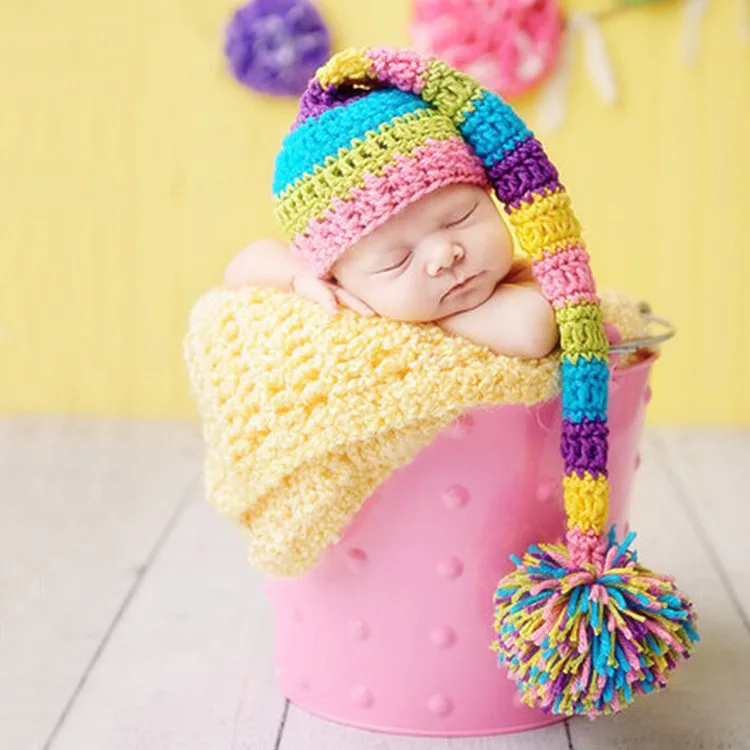 Casquette детский вязаный крючком головной убор для новорожденных Детская