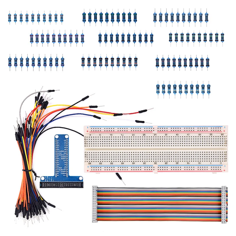 T тип GPIO Плата расширения DIY макет/перемычка провода/резисторы/40 Pin плоский ленточный кабель для Raspberry Pi 2 3 Модель B