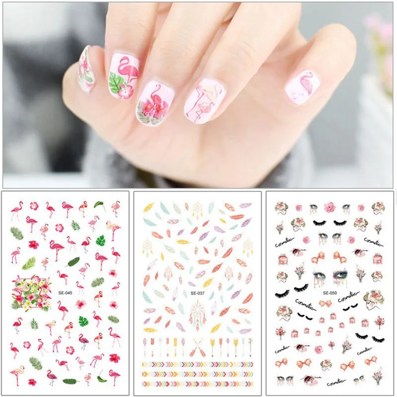 

1pcs Water Sticker Nail Art Daisy Sakura Lavender Floral Dry Flower Decal Transfer Tattoo Charm Tips