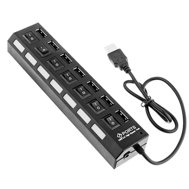 Modest High Speed 7 Ports USB Hub 480 Mbps USB 2.0 Hub On/Off Switch Hub USB Splitter For PC Laptop Computer Peripherals Accessories Modest High Speed 7 Ports USB Hub 480 Mbps USB 2.0 Hub On/Off Switch Hub USB Splitter For PC Laptop Computer Peripherals Accessories
