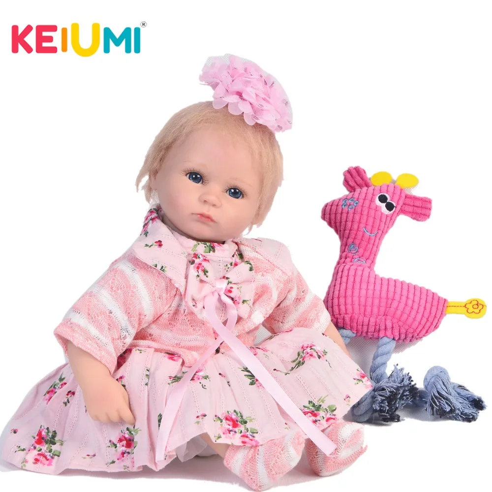 

Realistic Ethnic Dolls 17'' Newborn Girl Reborn Baby Dolls Soft Silicone Body Gold Hair 43 cm bebe Playmates Lovely DIY Toys