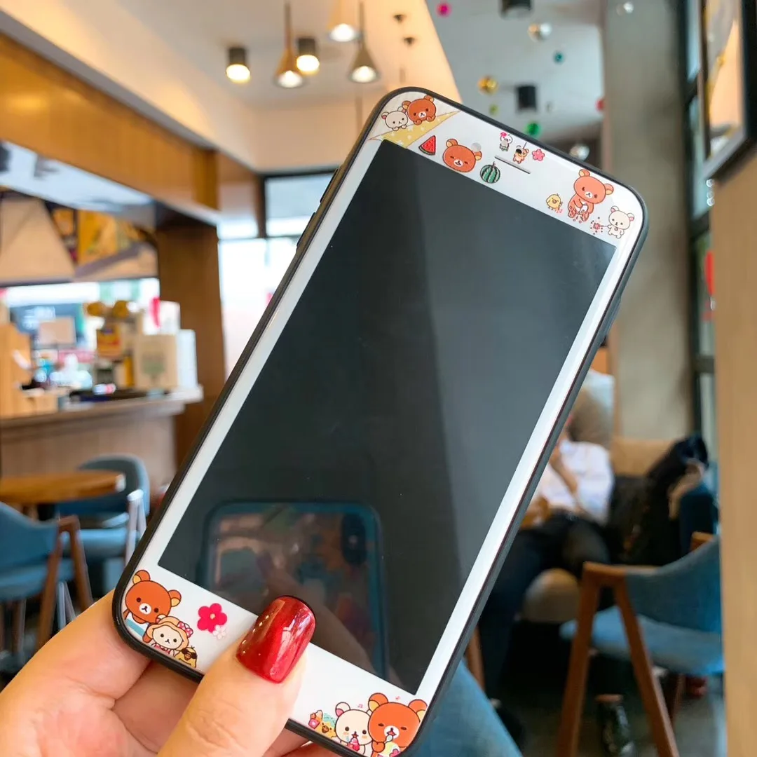 

For iPhone 6 6s 7 8 Plus Screen Protector 9H Tempered Glass Film Cartoon Pattern