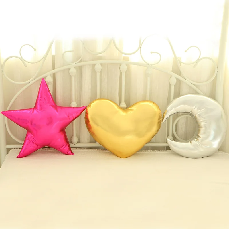 2017 Funny Creative Pillow Love Heart Five-point Star Moon Shape Cushion Home Sofa Wedding Photography Decor  (2)