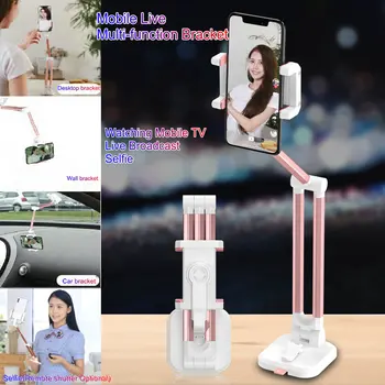 

New Selfie Stick With Wireless Bluetooth Shutter Lazy Bracket for Live Watching TV and Live Stream for 3-6.5 inch Phone Holder