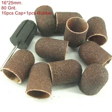 16 25mm 10pcs Sanding Bands Block Caps Rubber Mandrel Grip Manicure Pedicure Tools Electric Nail Drill