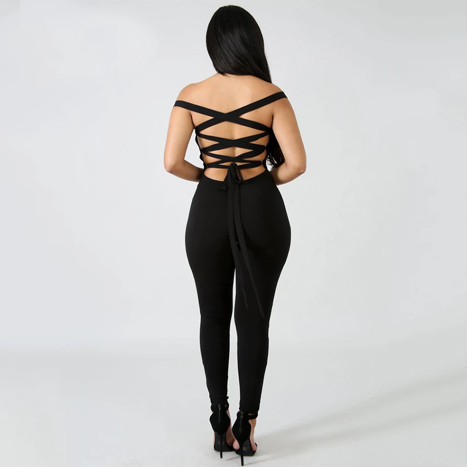 Femmes Manches Chaude Rayonne Nu Tendance Serrée 2018 Salopette Sexy Dos De Qualité Bandage Haute Nouvelle Noir Sans UHxqO6H