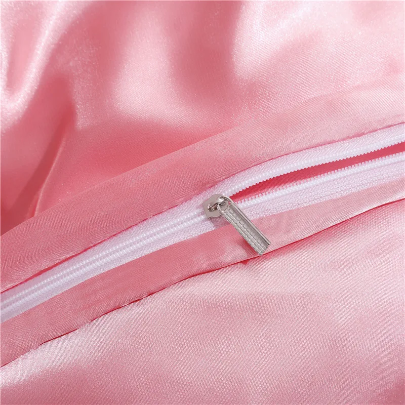  New 100% pure satin silk bedding set Home Textile King size bed set bed clothes duvet cover flat sh