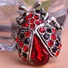 Funmor argent couleur rouge coccinelle femmes belle insecte écharpe bijoux Clips broches strass cristal pavé petit mignon bijoux broche ► Photo 3/6