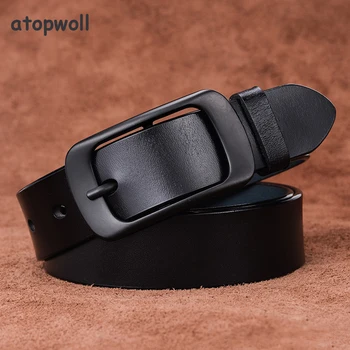 

Hot Sale 2019 Female Belt Genuine Leather Women Belt Pin Buckle Fashion Cowskin Leather Strap Belt Width 2.8 cm ceinture femme