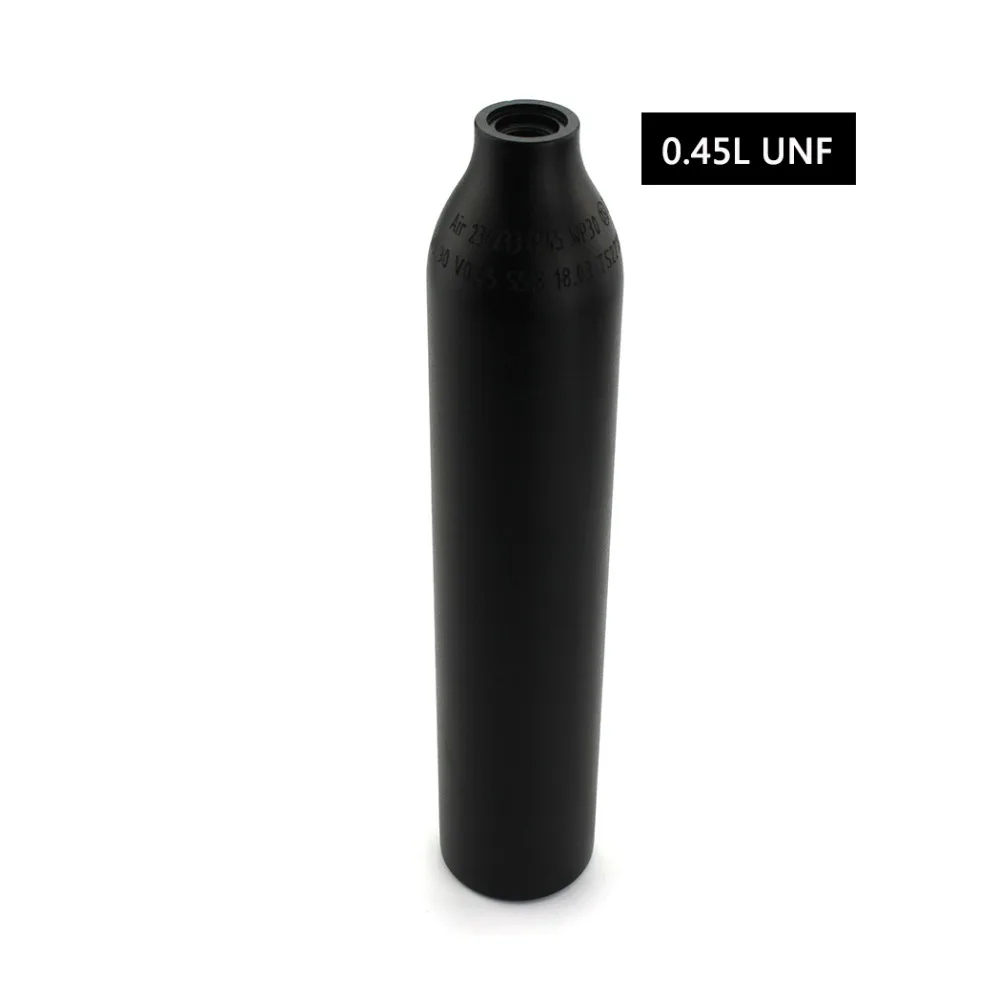 

PCP Paintball Airforce Scuba HPA Cylinder Tank 0.45L 450cc Air Bottle 300bar 4500psi 5/8-18UNF Thread 60mm 6061 Aluminum Alloy