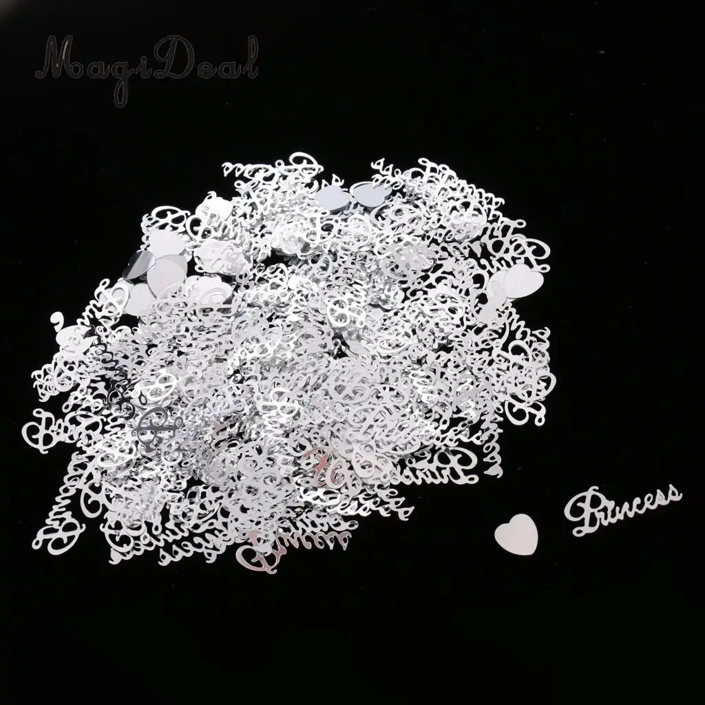 MagiDeal Lovely 1 Bag 15g Glitter PRINCESS Heart Confetti Foil Craft for Girls Birthday Hen Night Party Decor Gold/Silver/Purple
