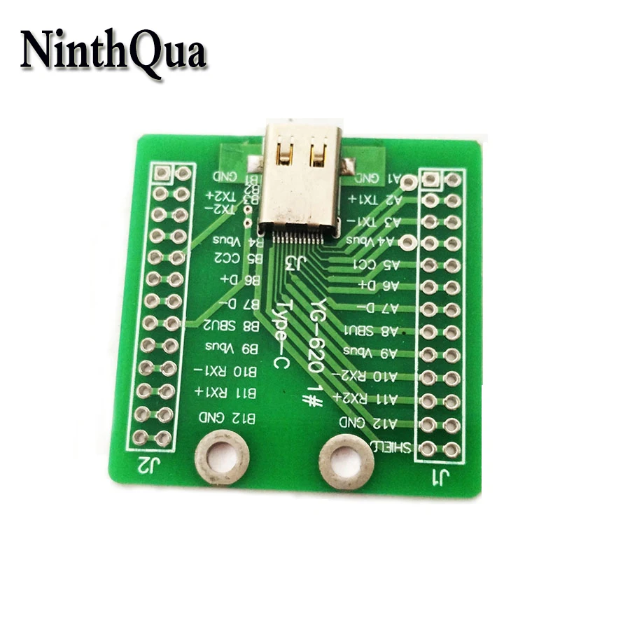 

NinthQua 1pcs 40mm x 40mm USB 3.1/USB3.1 Type C Connector Female Jack Socket Test Board With PCB Board