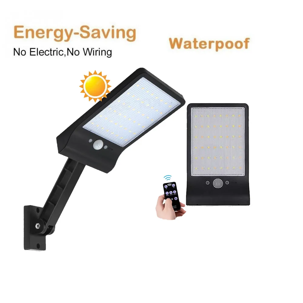 

remote control rotate bracket solar street light Solar Light 48 LED Auto PIR Motion Sensor With Remote Control Garden Wall Solar