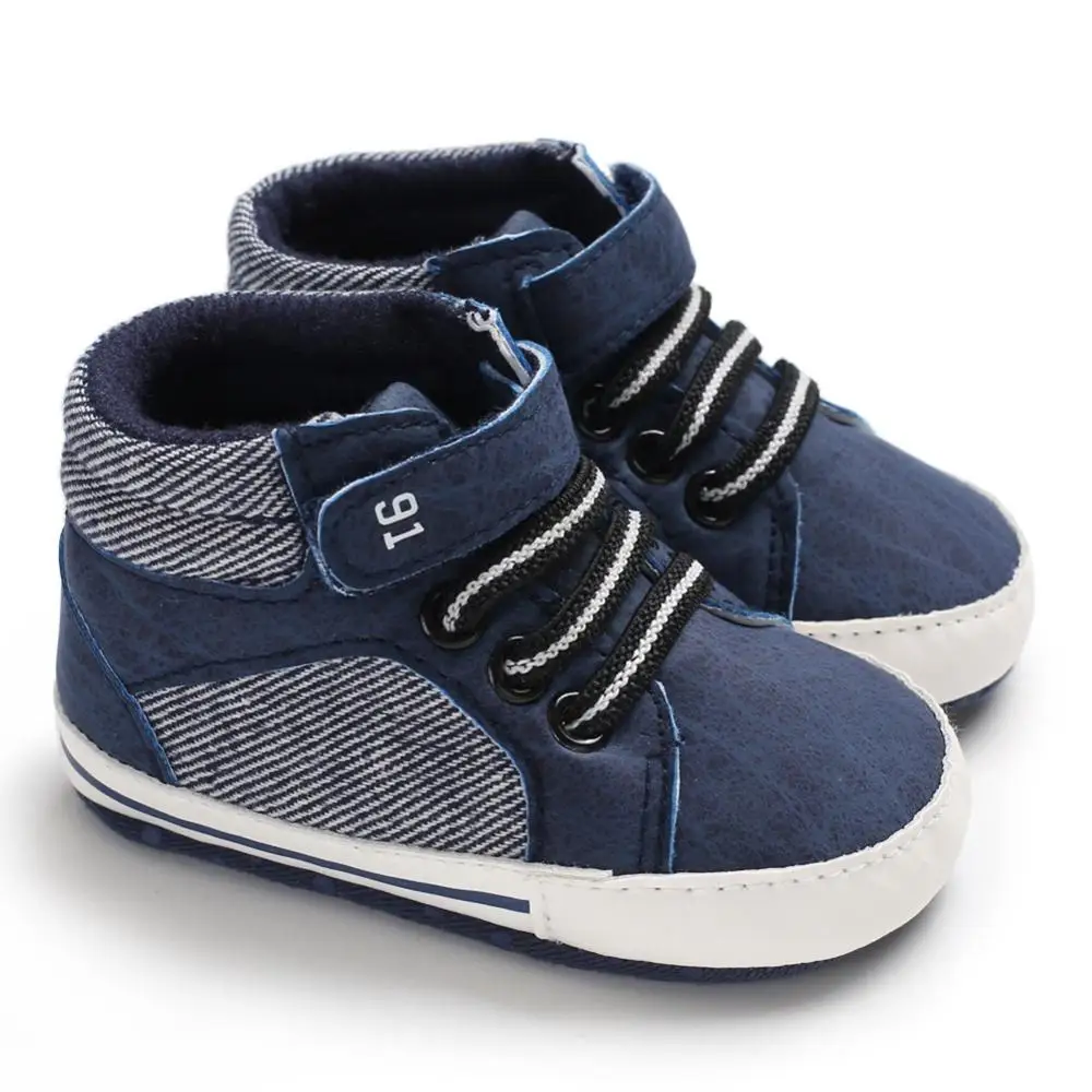 Fabric sneakers with floral print Hook and loop closure non-slip sole 6-18M