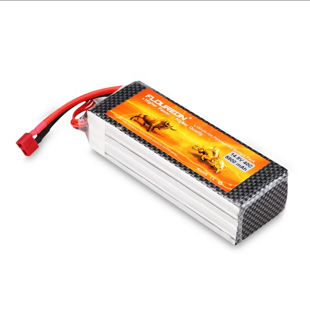 Floureon 4S 14 8 V 5500mAh 40C с разъемом Deans LiPo аккумулятор для 1/8 & 1/10 RC модели автомобиля Slash 4X4