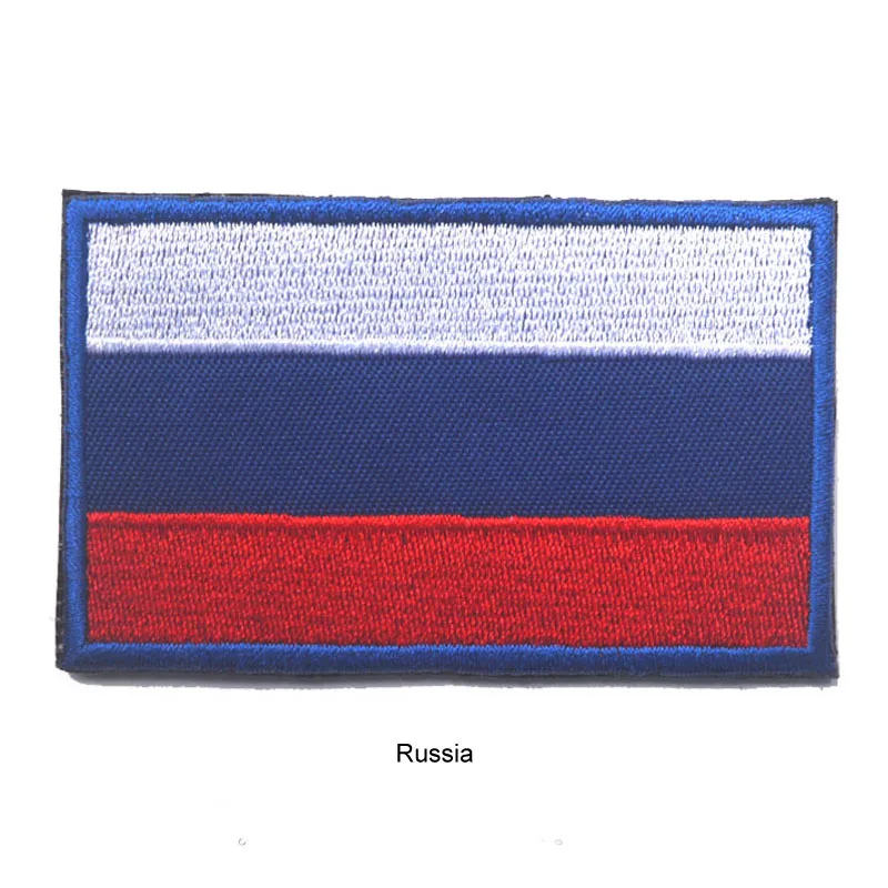 Значки ручной работы для шитья на крючках с флагом страны, одежда, рюкзаки, шляпы, индивидуальная вышивка, дизайнерская нашивка, аппликация - Цвет: russia