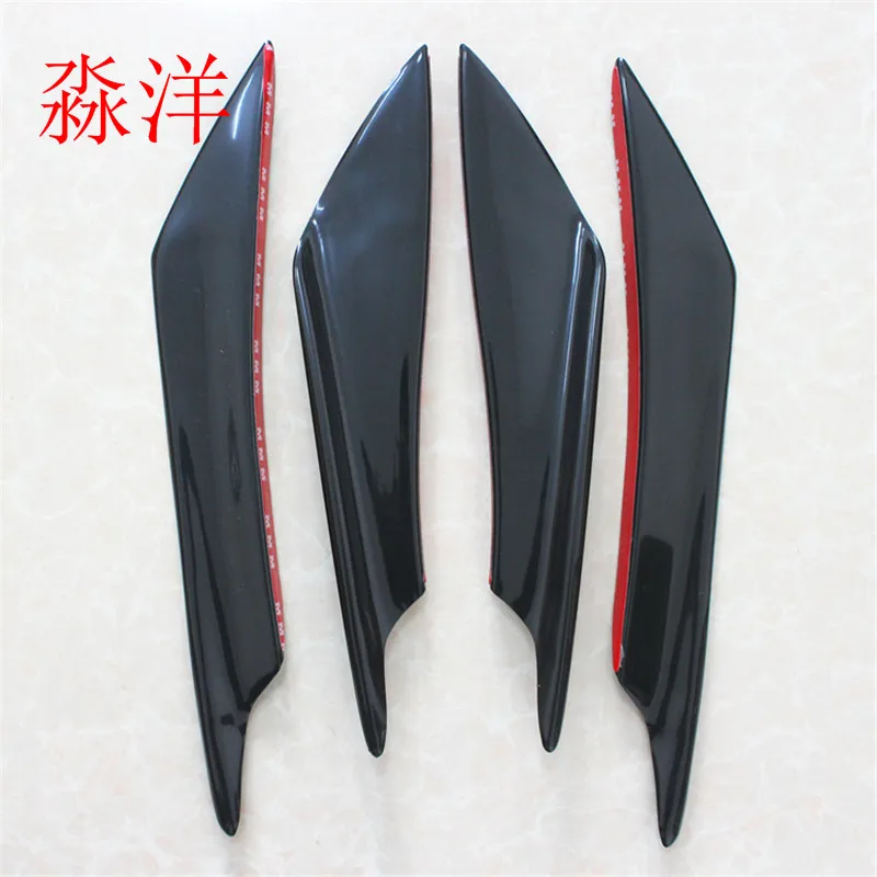 

HOT 4pcs(two size ) Carbon fiber Fit Front Bumper Lip Splitter Fins Body Spoiler Canards Valence Chin black/red/blue/silver
