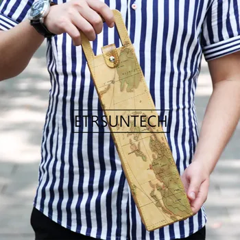 

30pcs/lot Luxury Portable PU Leather Wine Bags Red Wine Bottle Packaging Case Gift Storage Boxes With Handle Bar Accessories