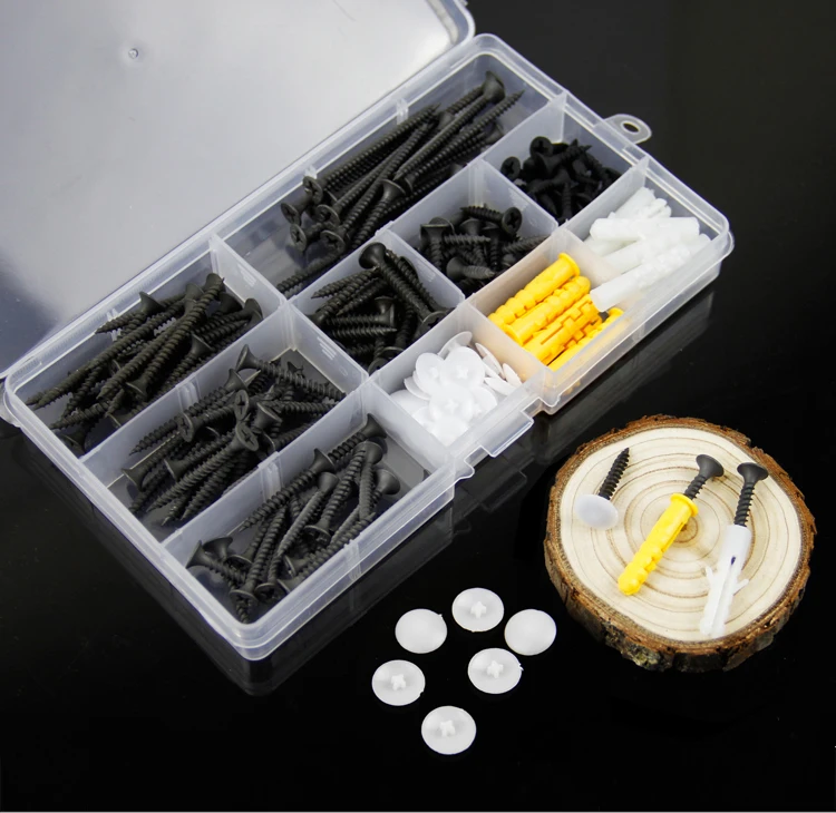 

190pcs/set M3.5 Socket Screw Bolt Nut Flat head screws Nuts Assortment Kit Fastener Hardware Wood/ Drywall nailboard screws