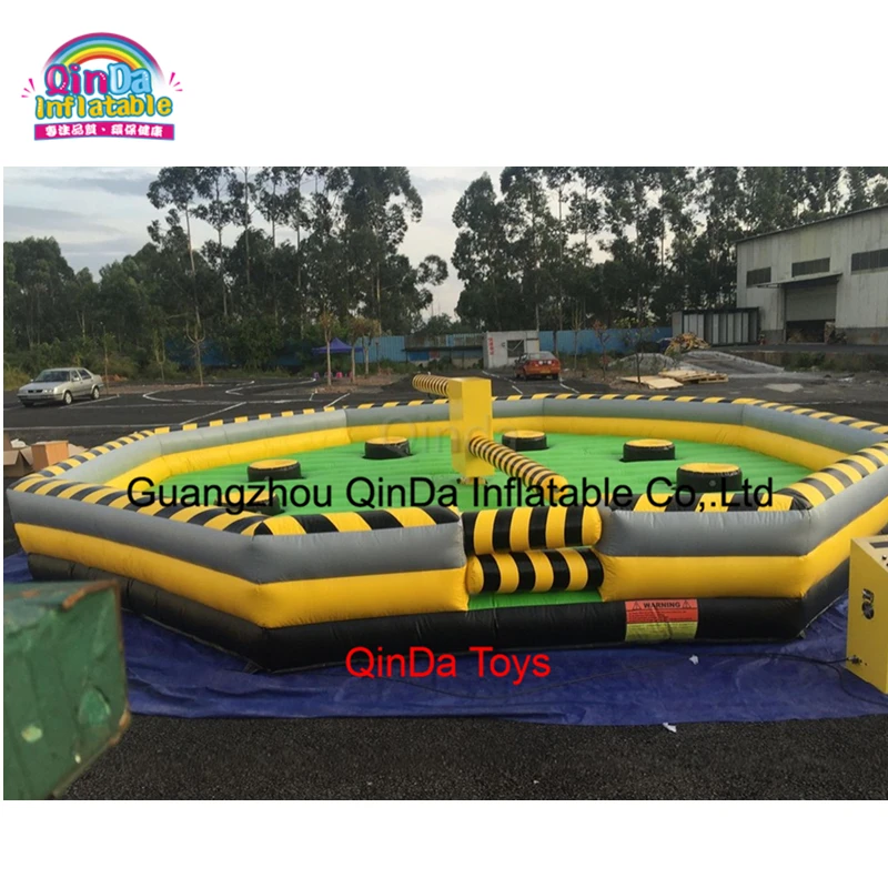 Outdoor adult carnival games wipeout inflatable eliminator / inflatable meltdown game sale