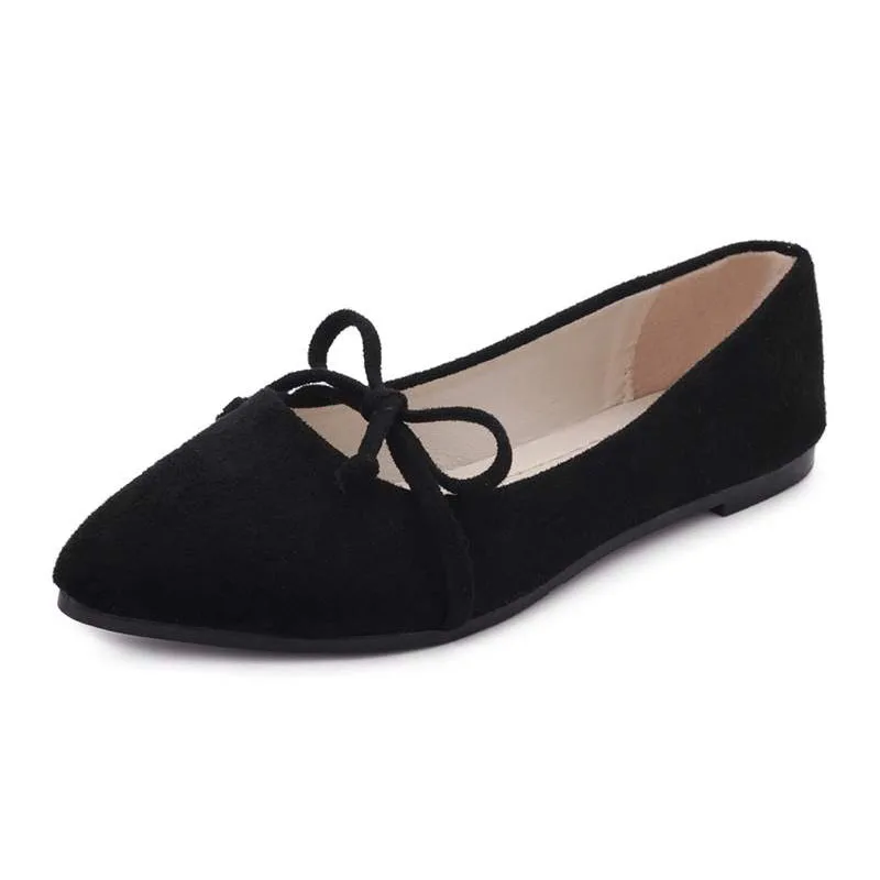 

COZULMA Women Pointed Toe Flat Casual Shoes 2019 Bowtie Slip-on Shoes Comfortable Non-slip Ladies Shoes Size 35-40