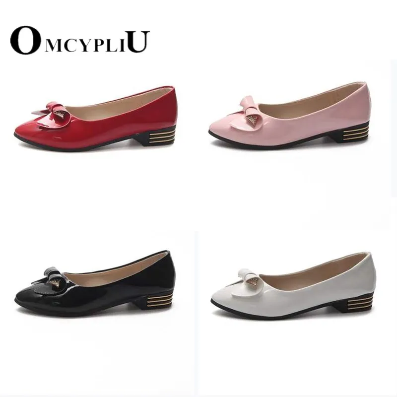 

Shoes Woman Pumps 2019 Spring New Fashion Brand Bow Ladies Shoes Women Work Shoe Pink Female Plus Size 35-40 Zapatos Mujer