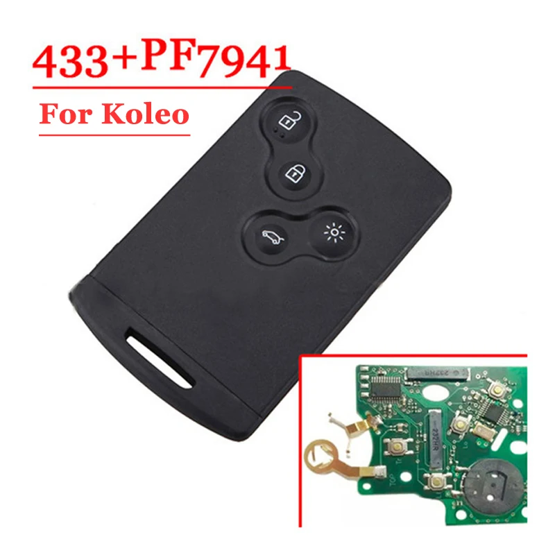 Free shipping After Market 4 Button Remote Smart Card With PCF7941 Chip For renault (1 piece) after market marantec remote control 868mhz
